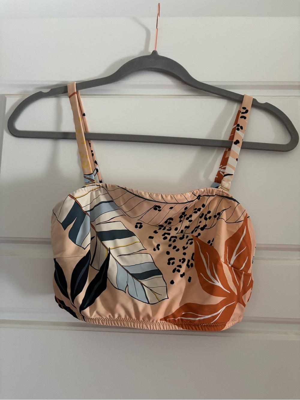Peach Tropical Print Bikini Set